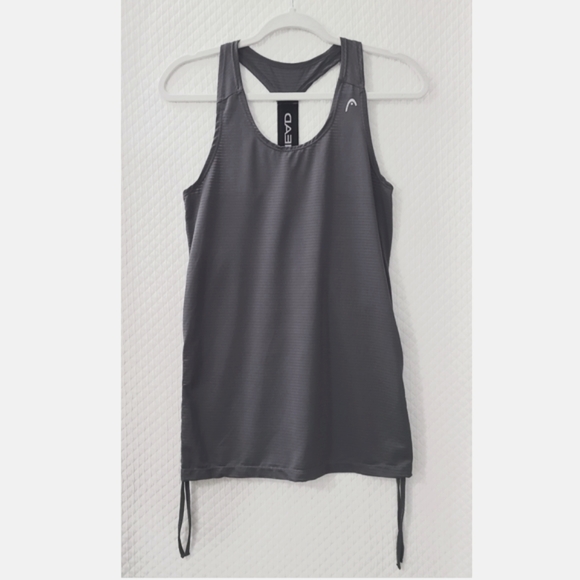 Head dark grey racerback striped athlectic tank top - Picture 1 of 5